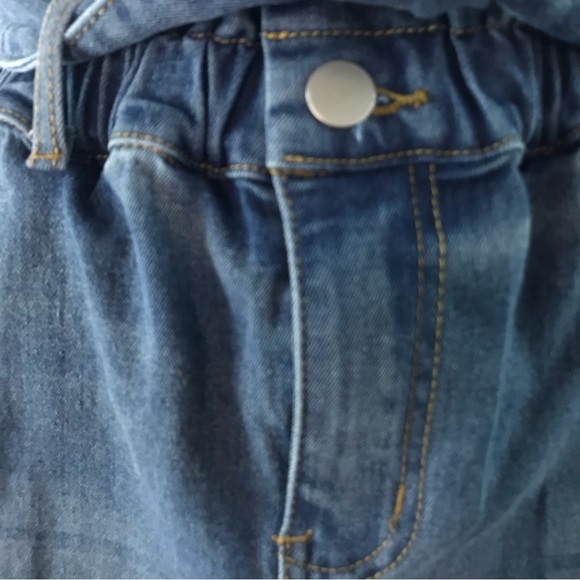 Hayden Light Blue Denim Tie Waist Paper Bag Midi Skirt Size M - Picture 3 of 13